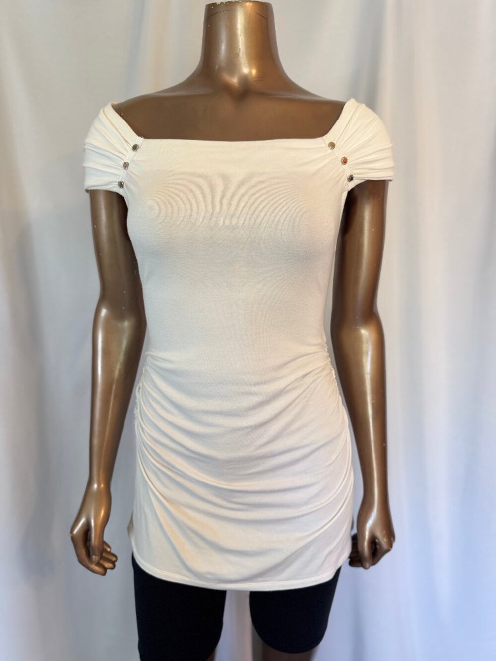 WHBM Off the Shoulder Tunic with Silver Detail